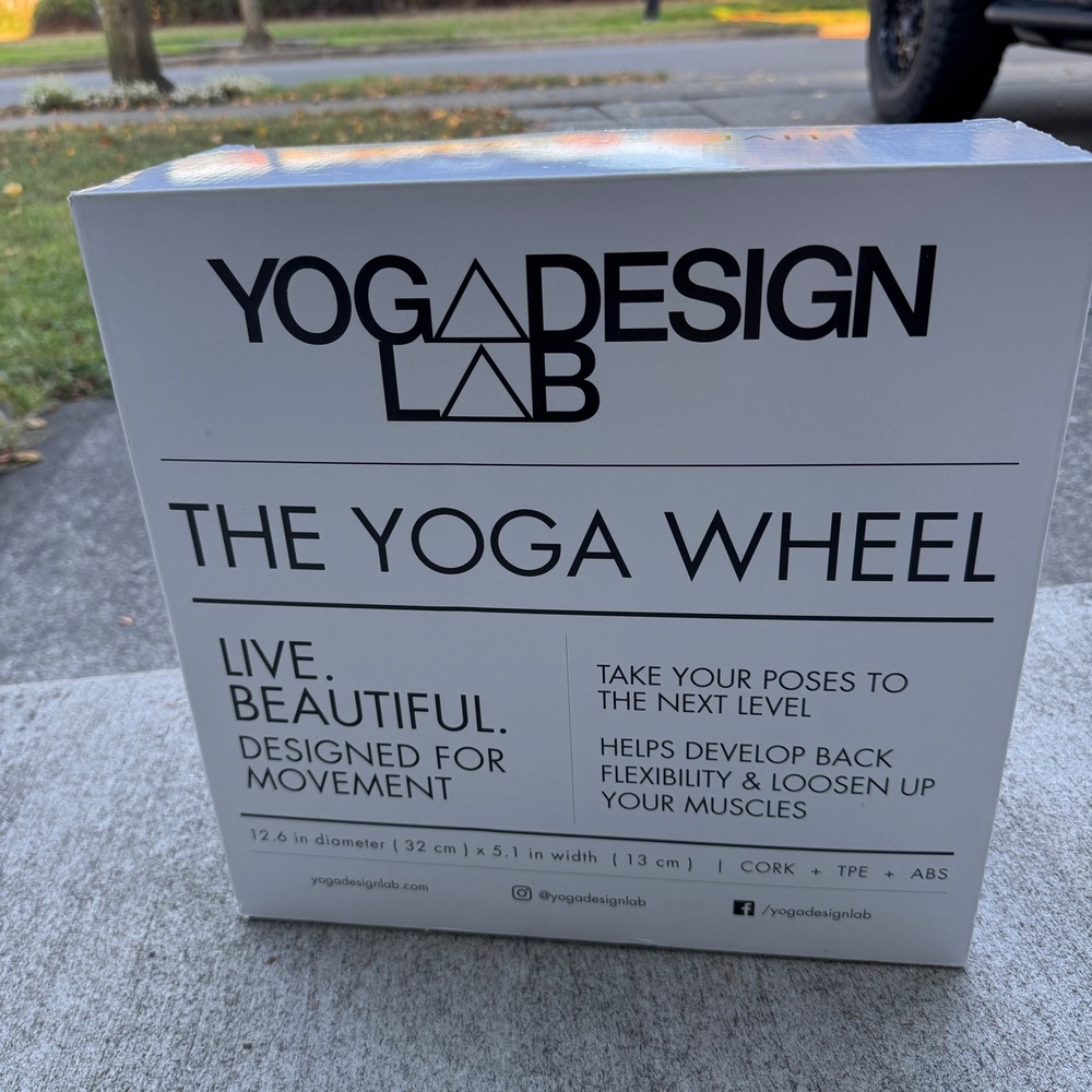 Yoga Design Lab Mandala Black Cork The Yoga Wheel 12.6" Stretching NEW Box